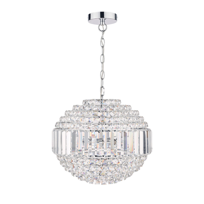 Laura Ashley Vienna 5lt Chandelier Crystal & Polished Chrome • LA3743651-Q
