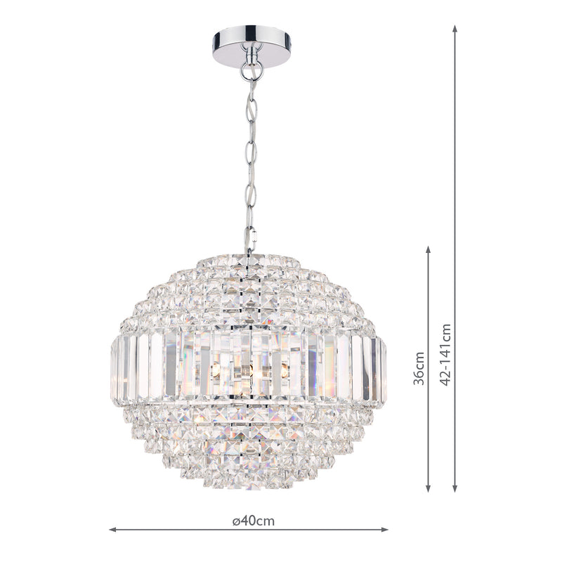 Laura Ashley Vienna 5lt Chandelier Crystal & Polished Chrome • LA3743651-Q