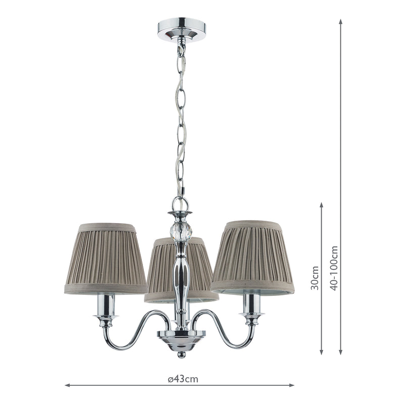 Laura Ashley Ellis 3lt Pendant Polished Chrome With Shades • LA3743655-Q