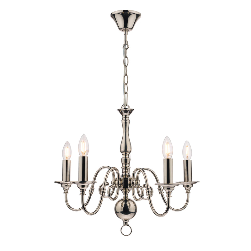 Laura Ashley Winchester 5lt Pendant Polished Nickel • LA3743657-Q
