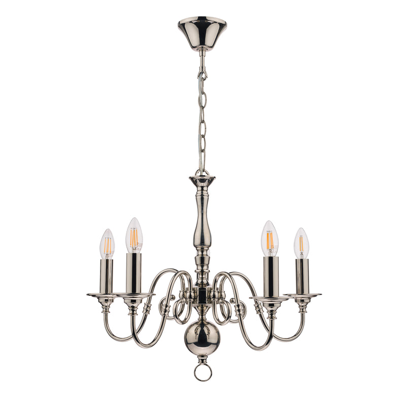 Laura Ashley Winchester 5lt Pendant Polished Nickel • LA3743657-Q