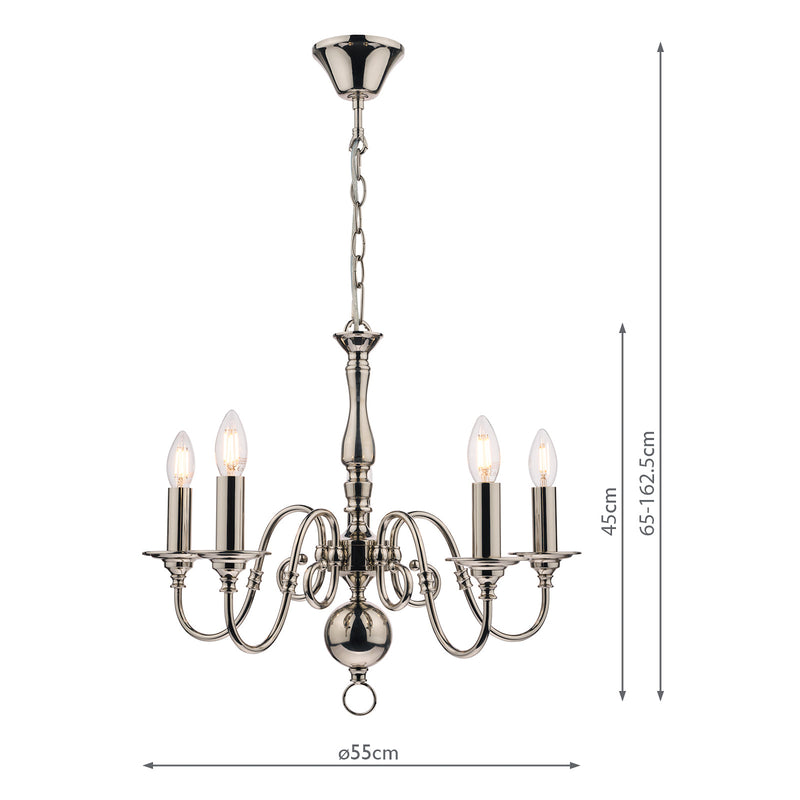 Laura Ashley Winchester 5lt Pendant Polished Nickel • LA3743657-Q