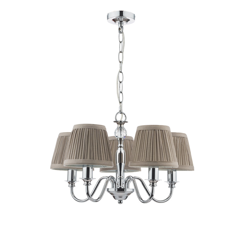 Laura Ashley Ellis 5lt Pendant Polished Chrome With Shades • LA3743659-Q