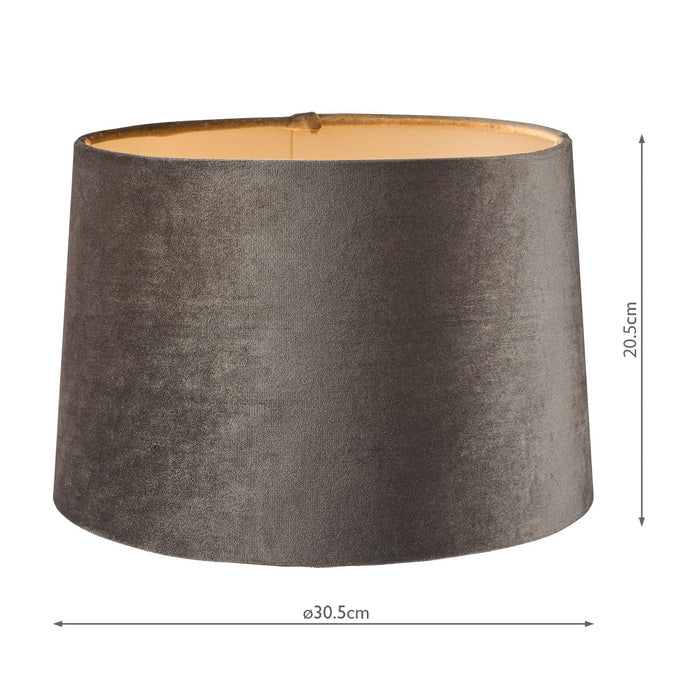 Laura Ashley Velvet Empire Drum Shade Grey 30cm/12 inch • LA3743731-Q