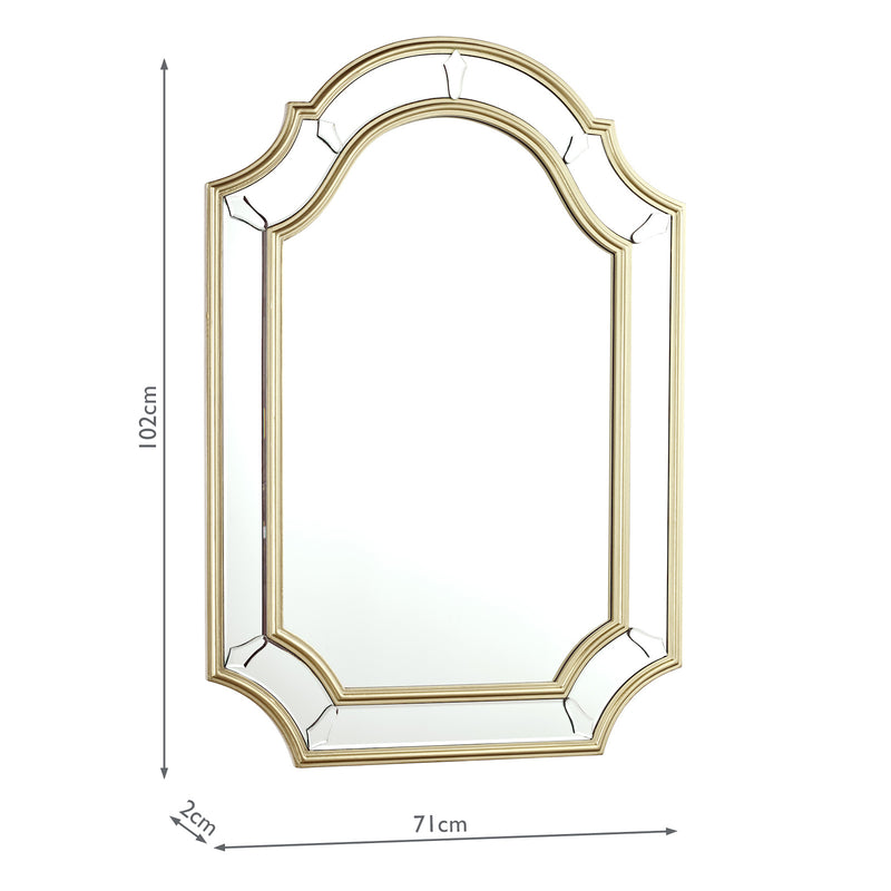 Laura Ashley Braxton Rectangle Mirror With Champagne Edging 102 x 71cm • LA3756026-Q