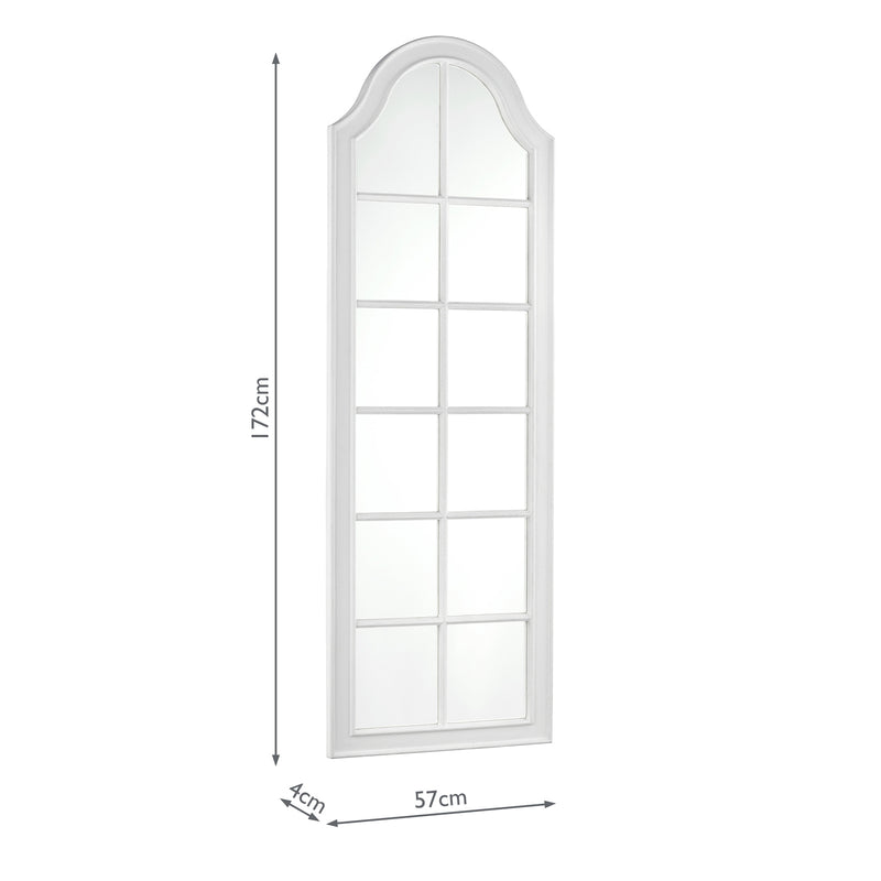 Laura Ashley Coombs Rectangle Floor Mirror Distressed Ivory 172 x 57cm • LA3756028-Q