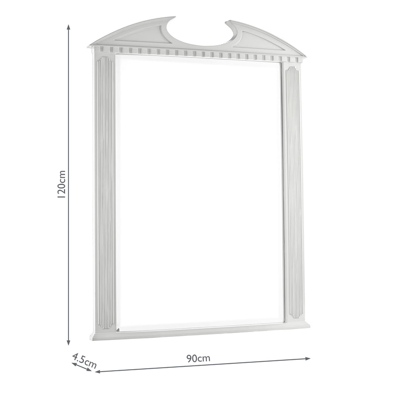 Laura Ashley Rossett Rectangle Mirror White 120 x 90cm • LA3756035-Q