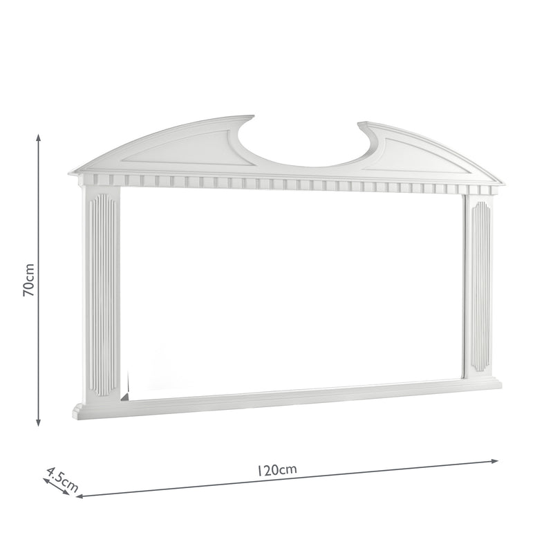 Laura Ashley Rossett Over Mantle Mirror White 70 x 120cm • LA3756036-Q