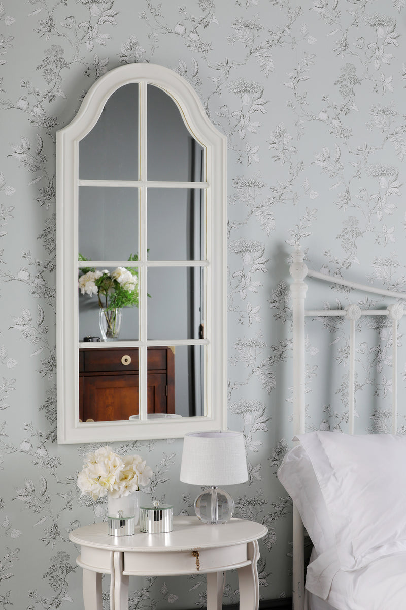 Laura Ashley Coombs Rectangle Mirror Distressed Ivory 120 x 56cm • LA3756039-Q