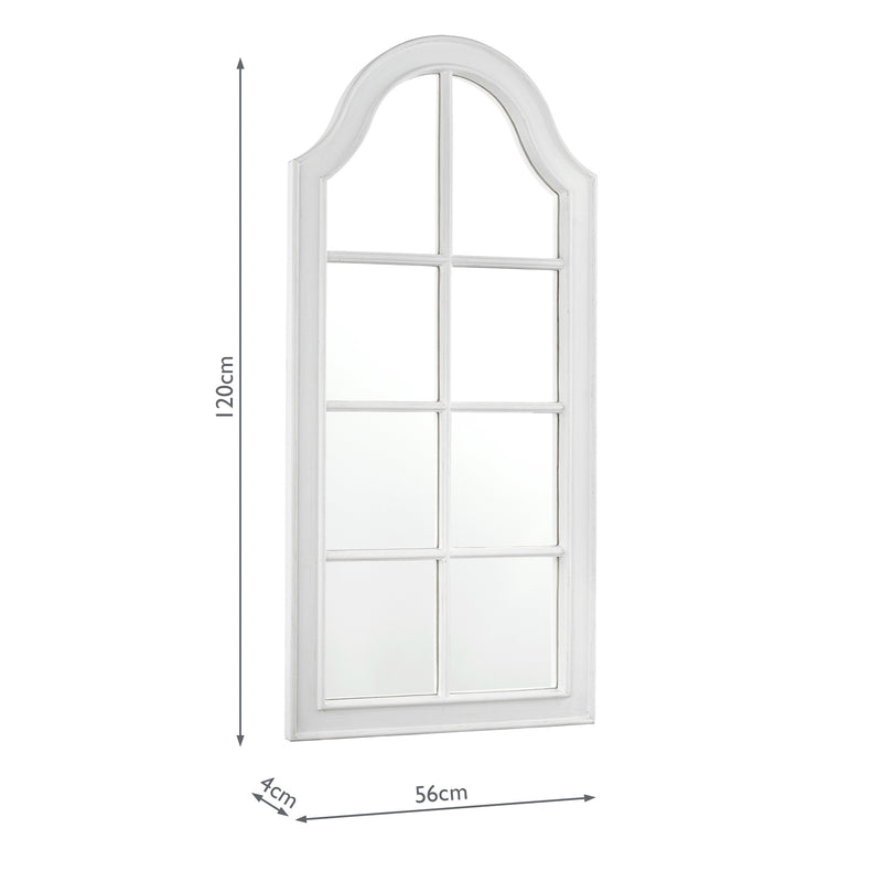 Laura Ashley Coombs Rectangle Mirror Distressed Ivory 120 x 56cm • LA3756039-Q