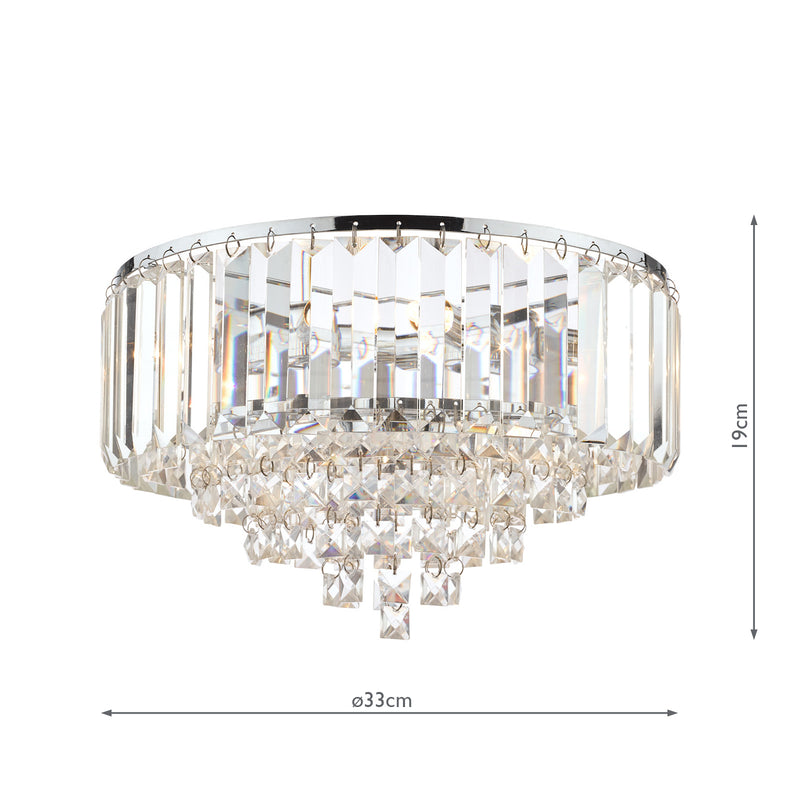Laura Ashley Vienna 3lt Flush Crystal Polished Chrome • LA3756045-Q