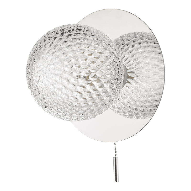 Laura Ashley Prague Bathroom Wall Light Glass Polished Chrome IP44 • LA3756048-Q