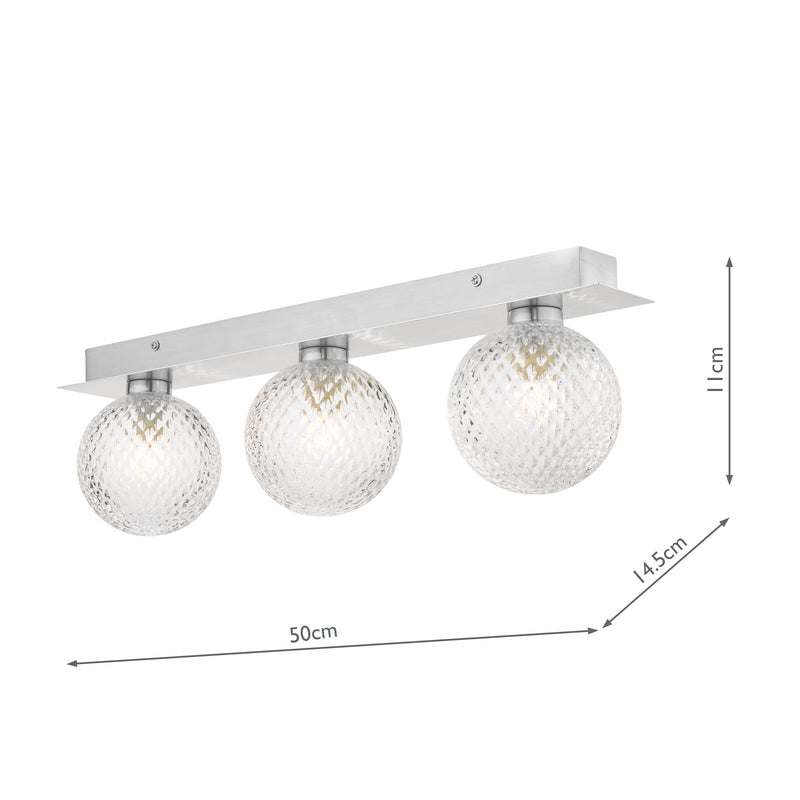 Laura Ashley Prague 3lt Bathroom Wall Light Polished Chrome Glass IP44 • LA3756049-Q