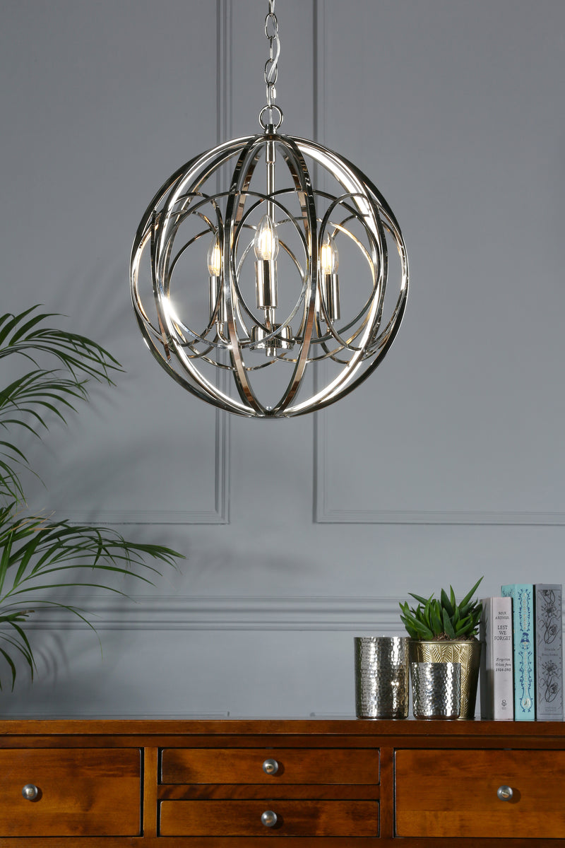 Laura Ashley Orbital 3lt Pendant Polished Nickel • LA3756050-Q