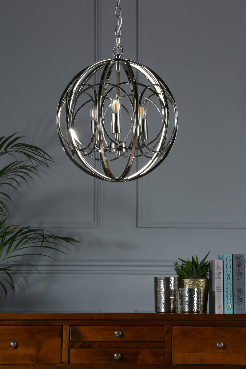 Laura Ashley Orbital 3lt Pendant Polished Nickel • LA3756050-Q