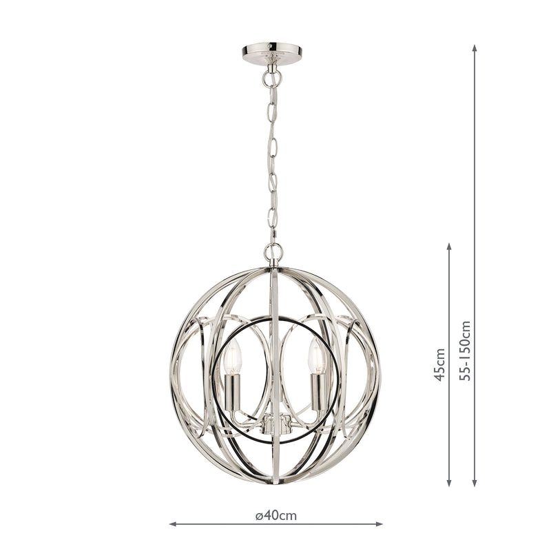 Laura Ashley Orbital 3lt Pendant Polished Nickel • LA3756050-Q