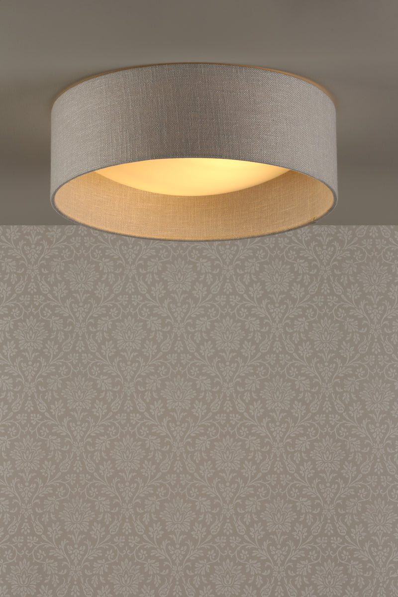 Laura Ashley Bacall 2lt Flush Silver Linen Shade • LA3756051-Q