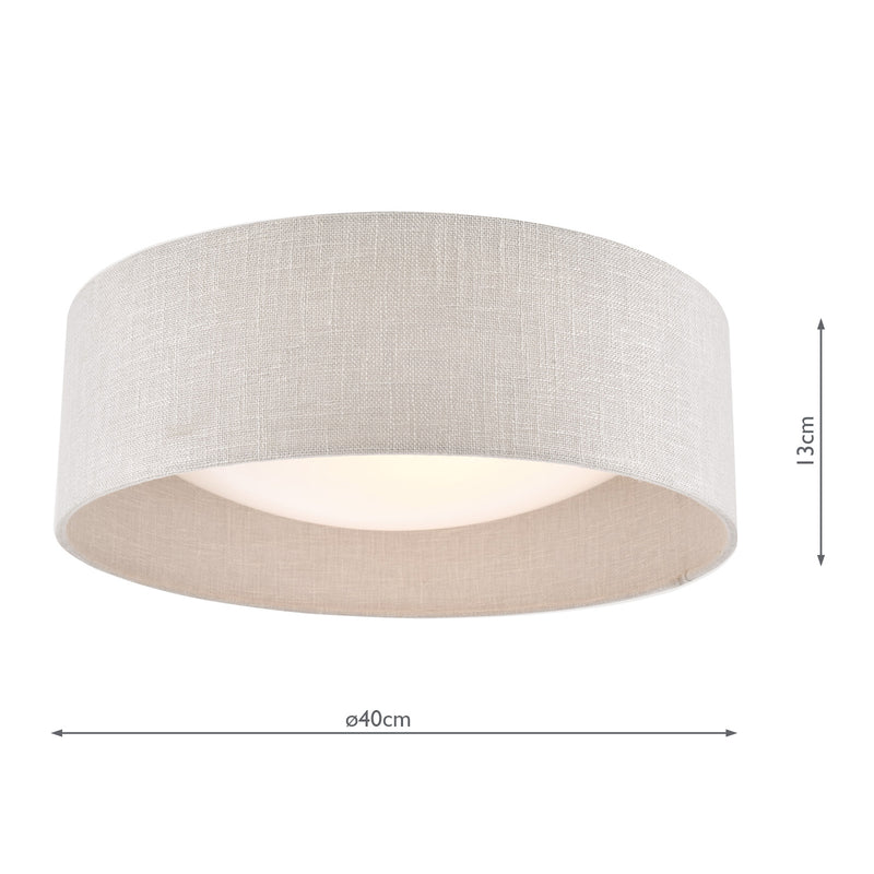 Laura Ashley Bacall 2lt Flush Silver Linen Shade • LA3756051-Q