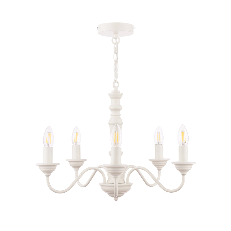 Laura Ashley Tate 5lt Pendant Matt White Fitting Only • LA3756058-Q