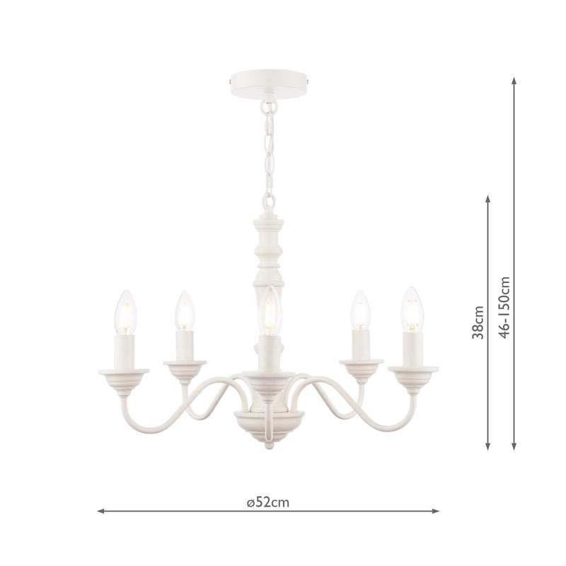Laura Ashley Tate 5lt Pendant Matt White Fitting Only • LA3756058-Q