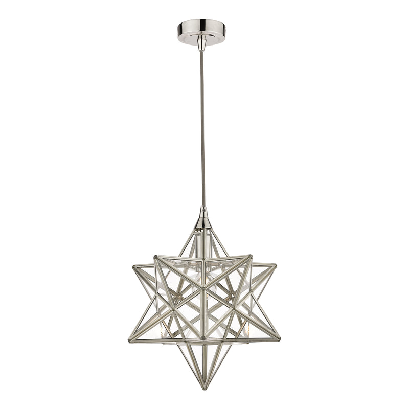 Laura Ashley Small Star Pendant Polished Silver Glass • LA3756059-Q