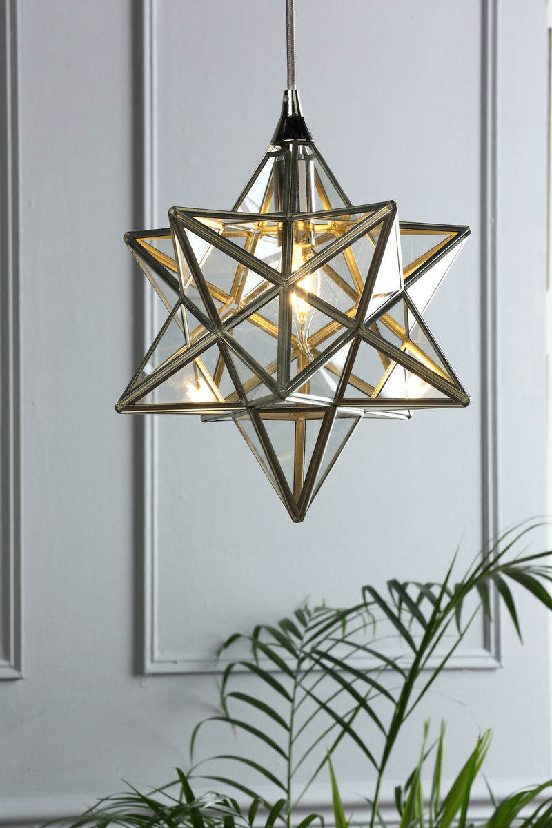 Laura Ashley Small Star Pendant Polished Silver Glass • LA3756059-Q