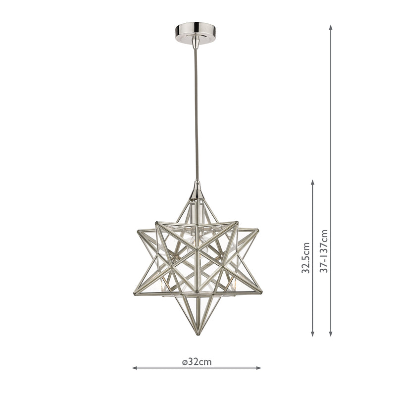 Laura Ashley Small Star Pendant Polished Silver Glass • LA3756059-Q