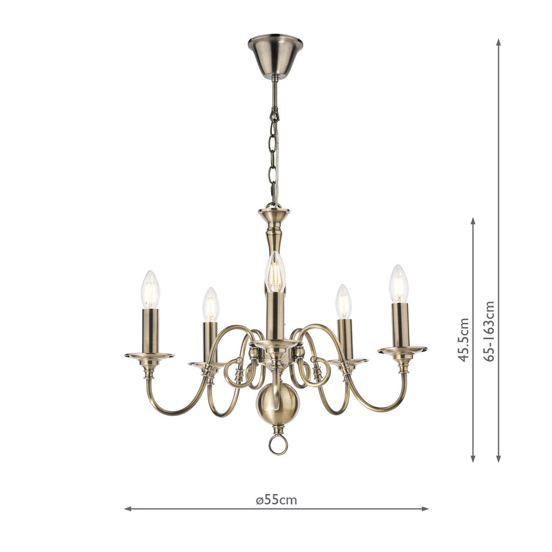 Laura Ashley Winchester 5lt Pendant Antique Brass Fitting Only • LA3756067-Q