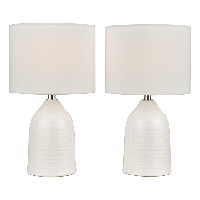 Laura Ashley Penny Twin Pack Table Lamp Cream With Shade • LA3756068-Q
