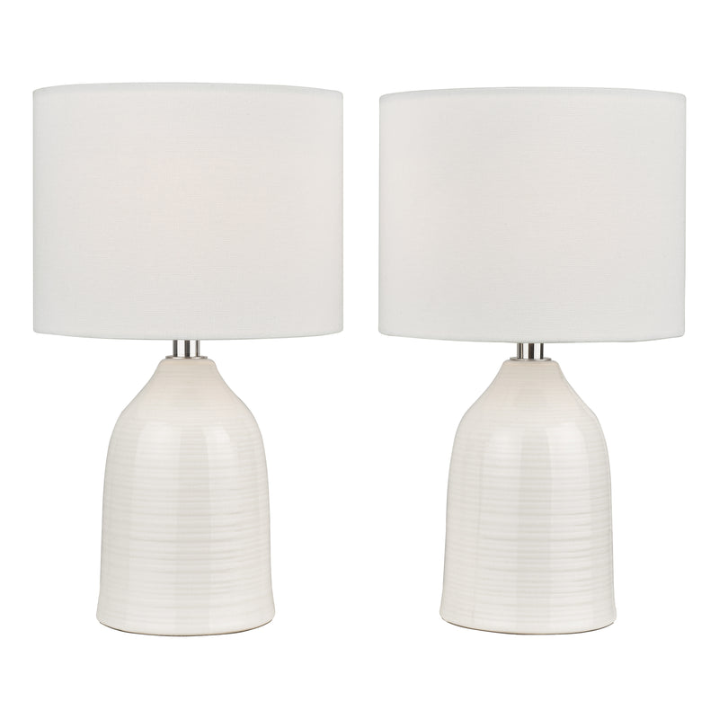 Laura Ashley Penny Twin Pack Table Lamp Cream With Shade • LA3756068-Q