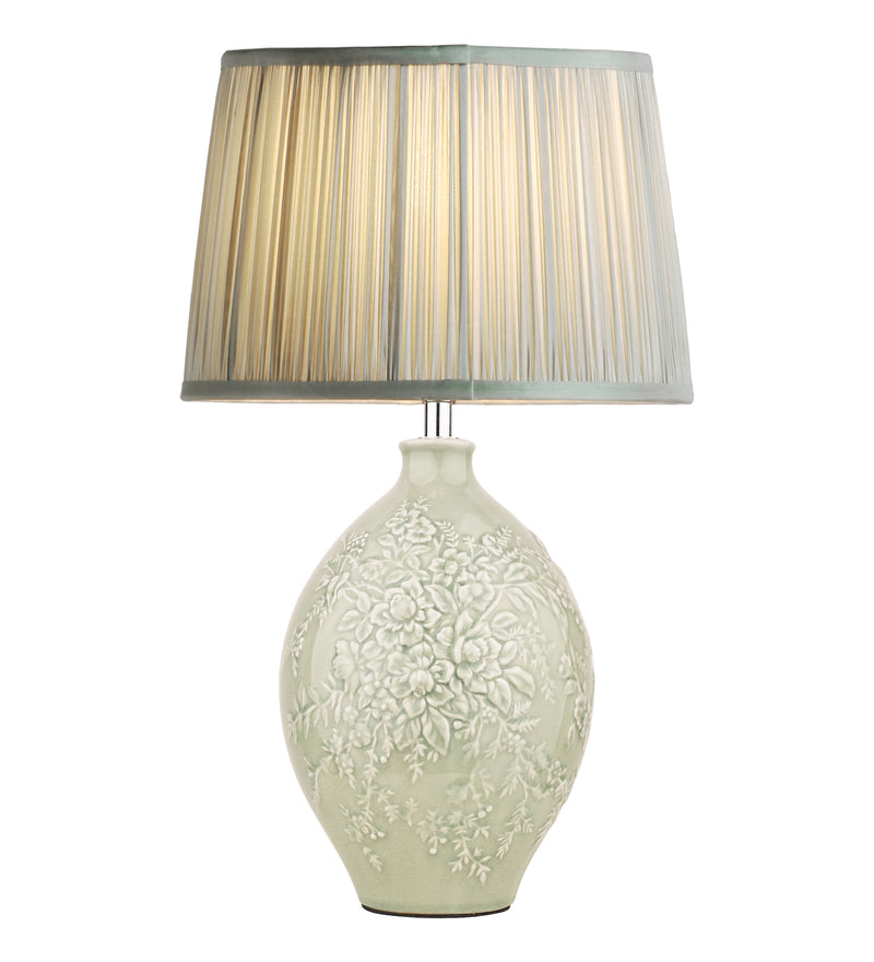 Laura Ashley Picardie Ceramic Table Lamp Green Polished Chrome Base Only • LA3756069-Q