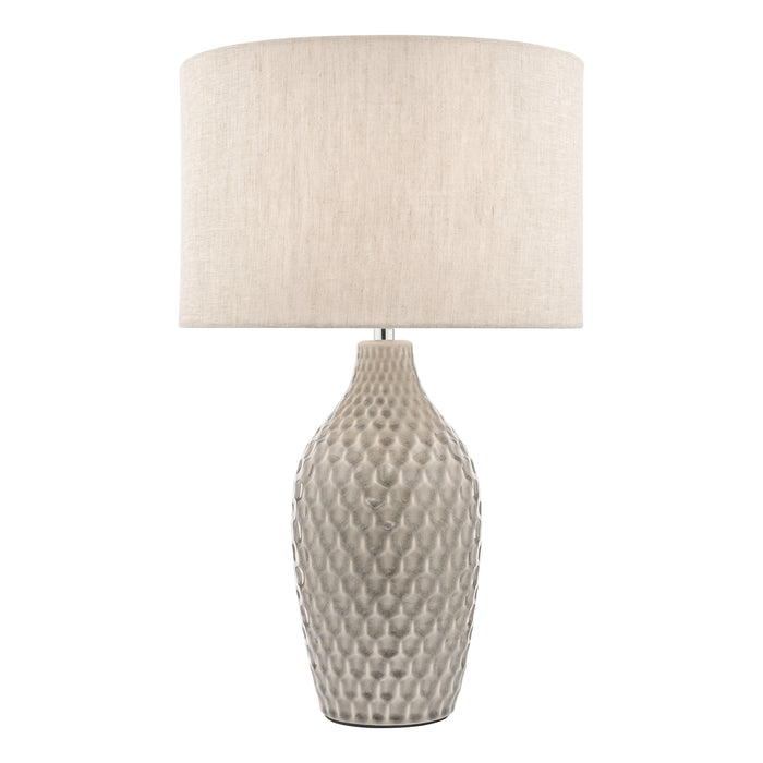 Laura Ashley Heathfield Ceramic Table Lamp Gloss Grey With Shade • LA3756083-Q