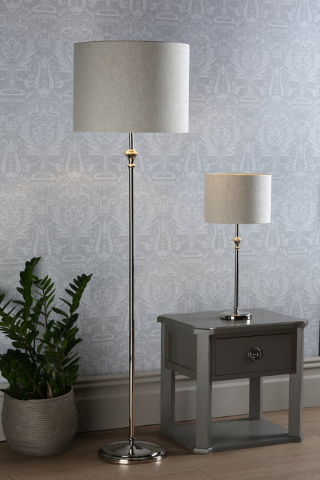 Laura Ashley Highgrove Table Lamp Polished Nickel With Shade • LA3756090-Q