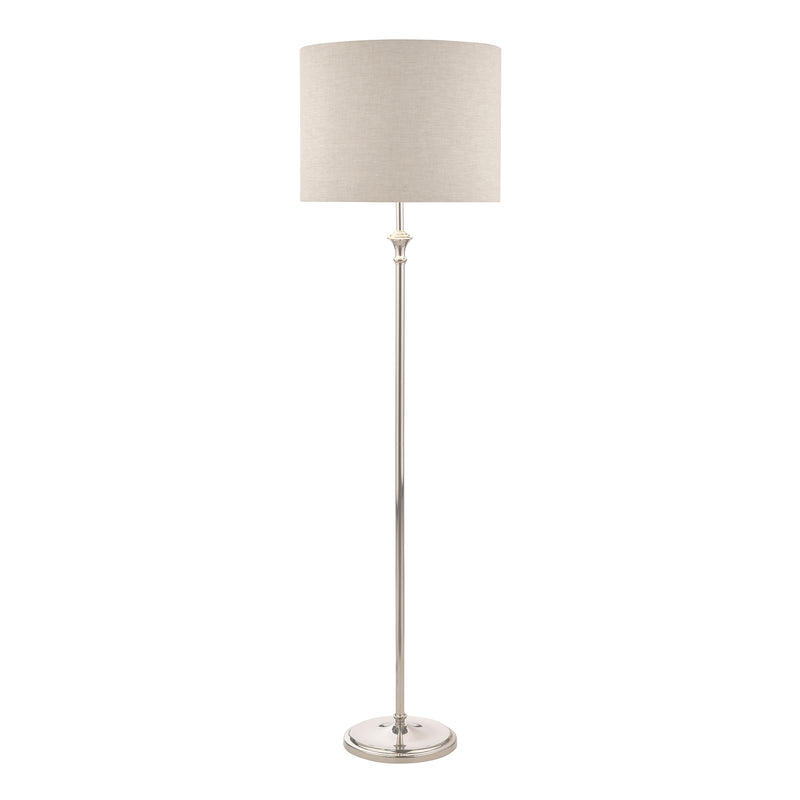 Laura Ashley Highgrove Floor Lamp Polished Nickel With Shade • LA3756091-Q