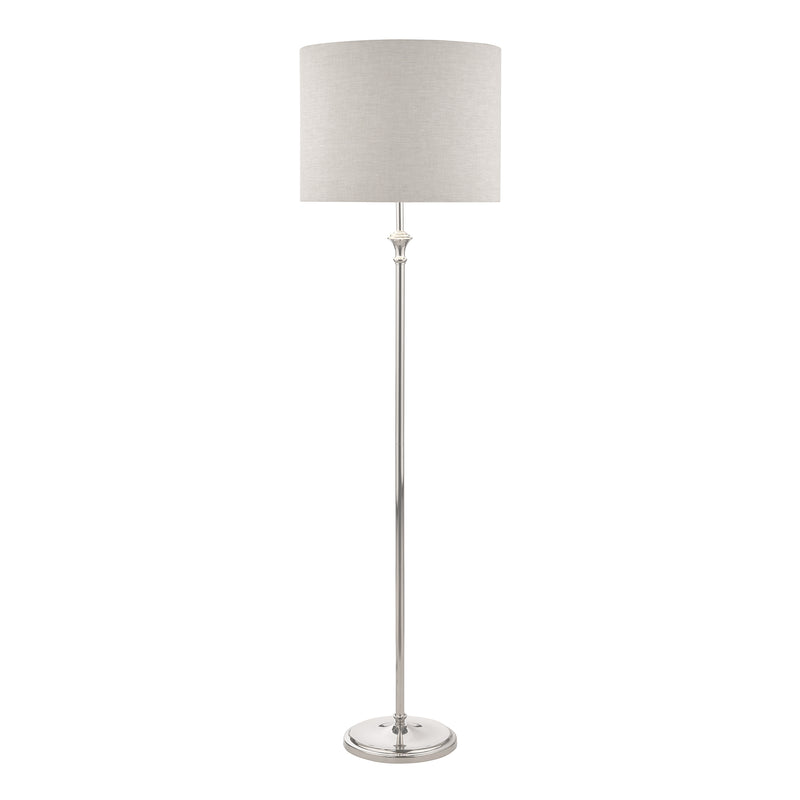 Laura Ashley Highgrove Floor Lamp Polished Nickel With Shade • LA3756091-Q
