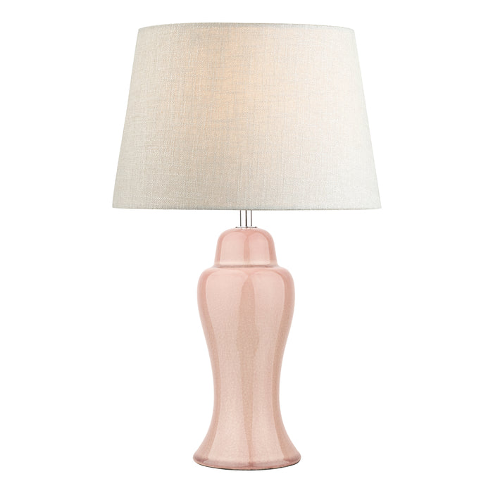 Laura Ashley Regina Small Table Lamp Pink Blush Polished Chrome Base Only • LA3756092-Q