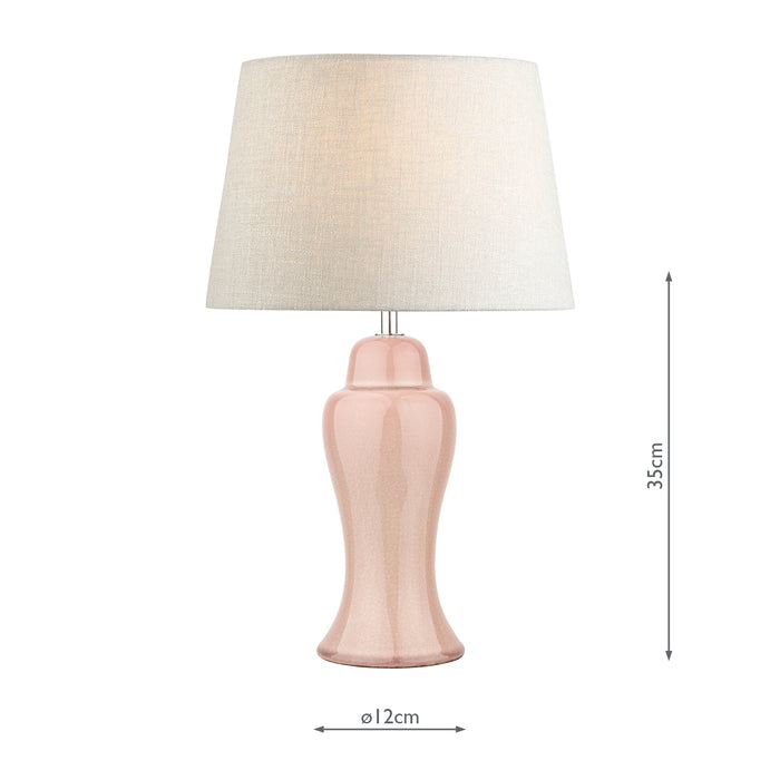 Laura Ashley Regina Small Table Lamp Pink Blush Polished Chrome Base Only • LA3756092-Q