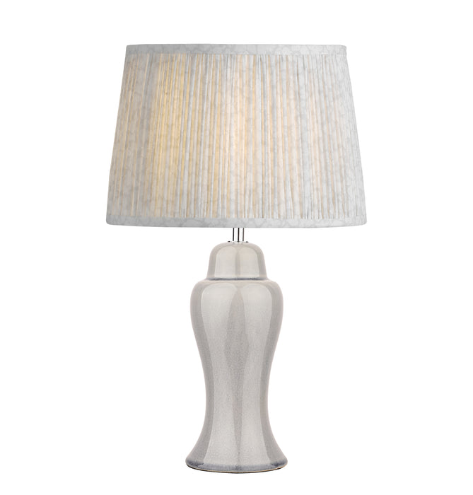 Laura Ashley Regina Small Table Lamp Pale Slate Grey Polished Chrome Base Only • LA3756093-Q