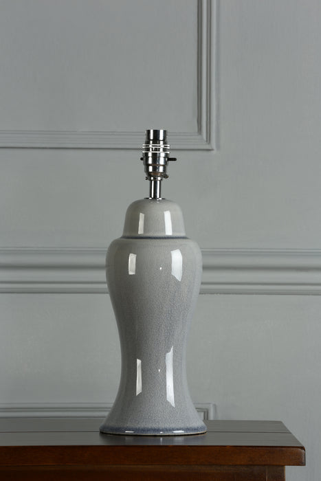 Laura Ashley Regina Small Table Lamp Pale Slate Grey Polished Chrome Base Only • LA3756093-Q