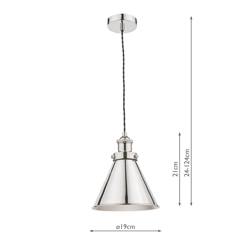 Laura Ashley Rufus Pendant Polished Chrome • LA3756102-Q