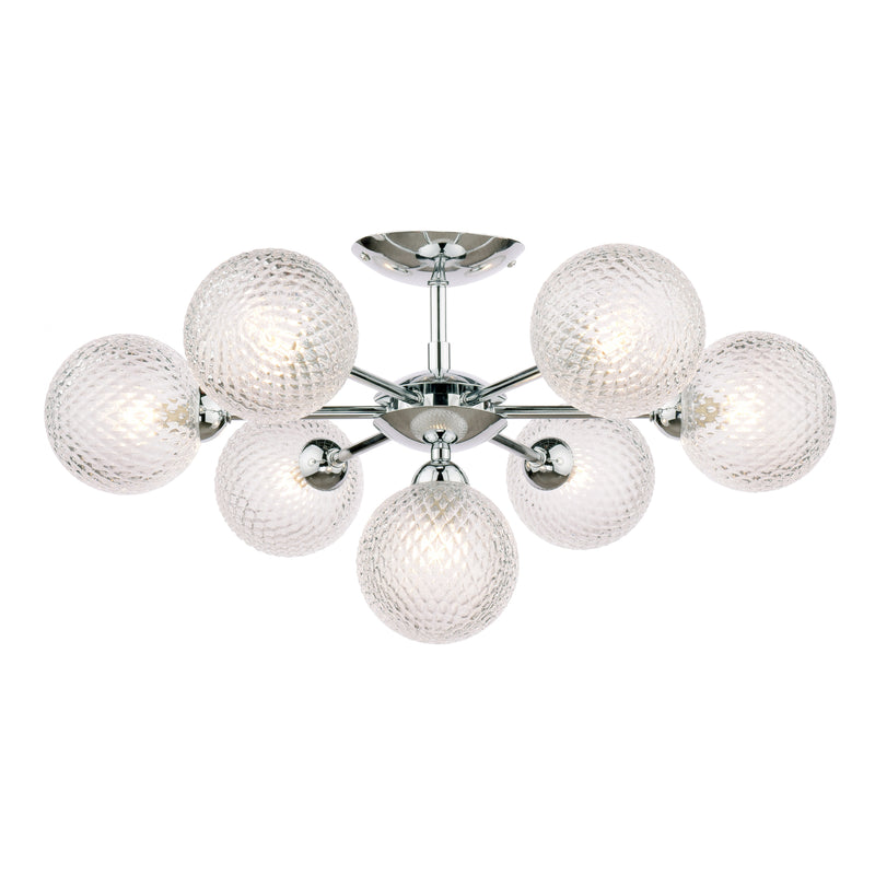 Laura Ashley Atherton 7lt Semi Flush Polished Chrome Glass • LA3756108-Q