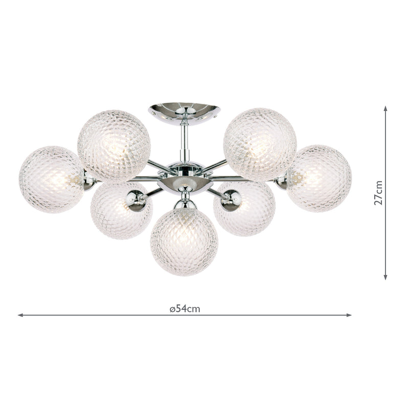 Laura Ashley Atherton 7lt Semi Flush Polished Chrome Glass • LA3756108-Q