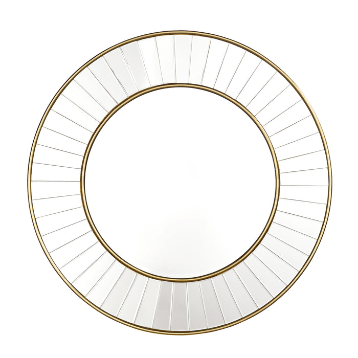 Laura Ashley Clemence Medium Round Mirror Gold Leaf 80cm • LA3756121-Q
