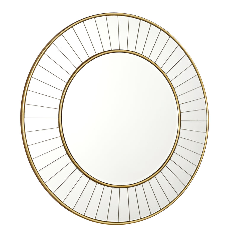 Laura Ashley Clemence Medium Round Mirror Gold Leaf 80cm • LA3756121-Q