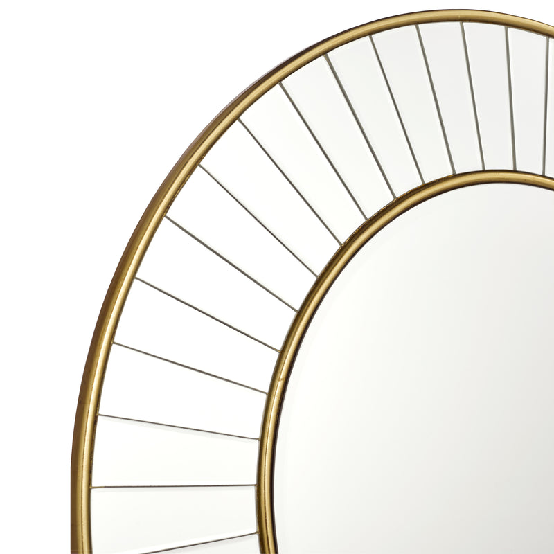 Laura Ashley Clemence Medium Round Mirror Gold Leaf 80cm • LA3756121-Q
