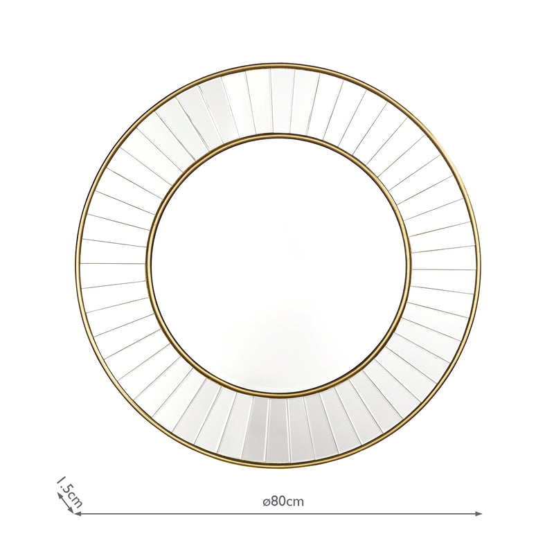 Laura Ashley Clemence Medium Round Mirror Gold Leaf 80cm • LA3756121-Q