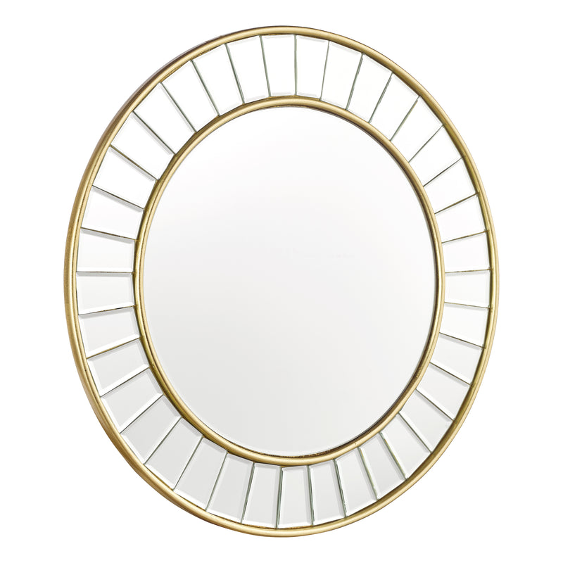 Laura Ashley Small Clemence Round Mirror Gold Leaf 50cm • LA3756122-Q