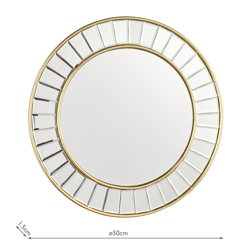 Laura Ashley Small Clemence Round Mirror Gold Leaf 50cm • LA3756122-Q