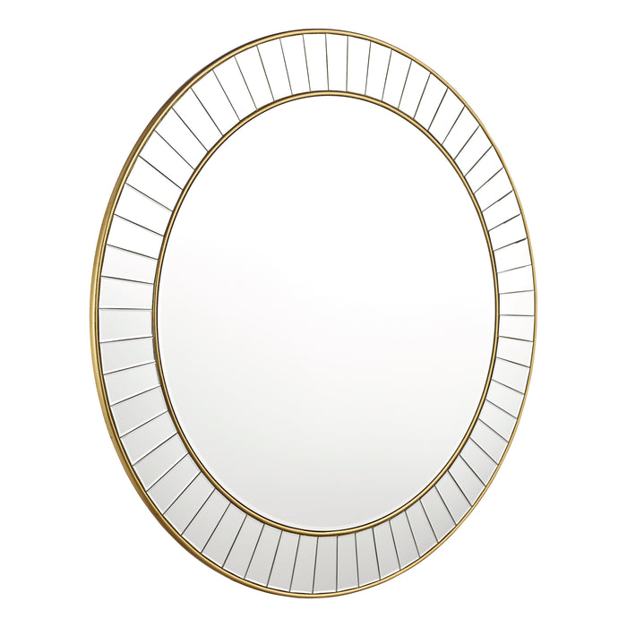 Laura Ashley Clemence Large Round Mirror Gold Leaf 120cm • LA3756123-Q