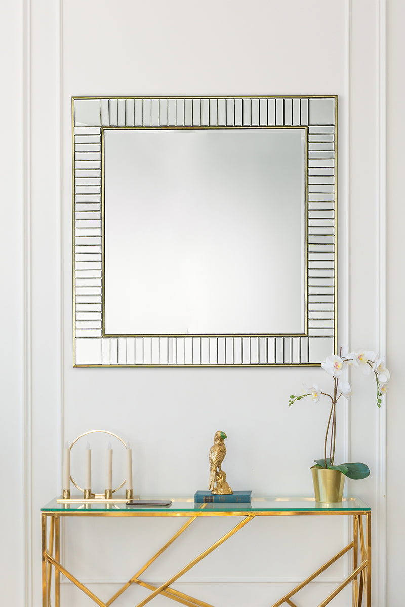 Laura Ashley Clemence Square Mirror Gold Leaf 90cm • LA3756124-Q